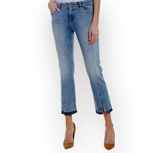 DL1961 Women's Mara Instasculpt Straight Ankle Jean Size 26 Raw Hem Split Ankle